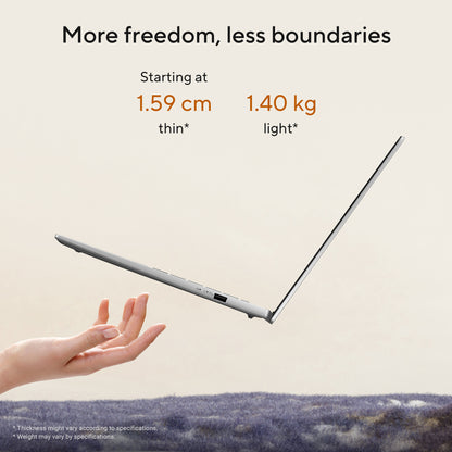 ASUS Vivobook S14 M3407HA-LY008W AMD Ryzen™ 5 220 Laptop 35.6 cm (14") WUXGA 16 GB DDR5-SDRAM 512 GB SSD Wi-Fi 6 (802.11ax) Windows 11 Home Silver