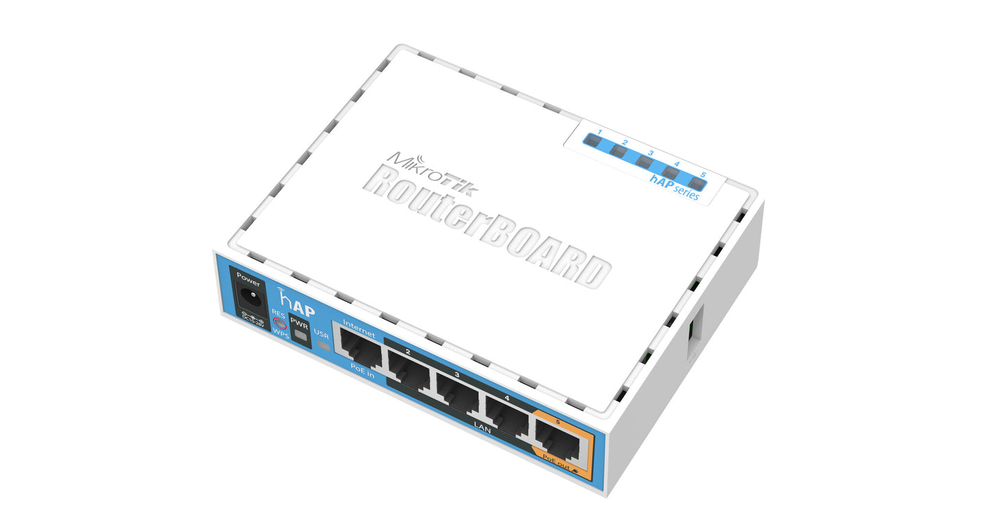 Mikrotik hAP White Power over Ethernet (PoE)