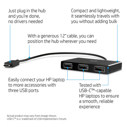 HP USB-C to USB-A Hub