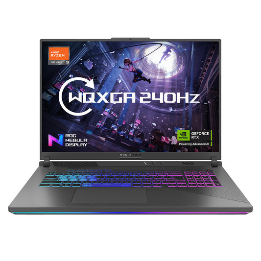 ASUS ROG Strix G18 G814PP-S9018W AMD Ryzen™ 9 7940HX Laptop 45.7 cm (18") WQXGA 32 GB DDR5-SDRAM 1 TB SSD NVIDIA GeForce RTX 5070 Wi-Fi 6E (802.11ax) Windows 11 Home Black, Grey