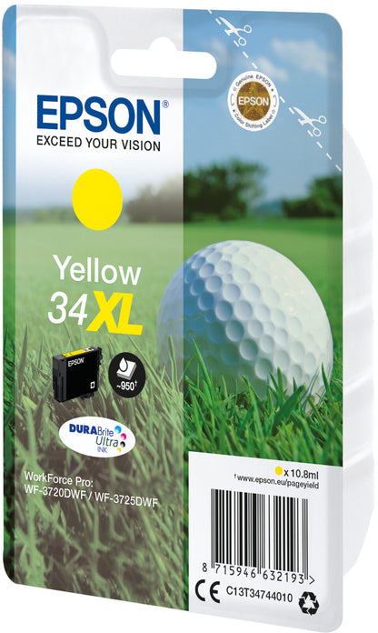 Epson Golf ball Singlepack Yellow 34XL DURABrite Ultra Ink