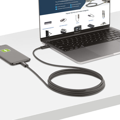 StarTech.com 6.6ft (2m) Active Thunderbolt 4 Cable, 40Gbps, 100W Power Delivery, 4K/8K Video, Intel-Certified Thunderbolt Cable - Compatible w/ USB4/Thunderbolt 4/ USB 3.2/ USB Type-C/DisplayPort/Thunderbolt 3