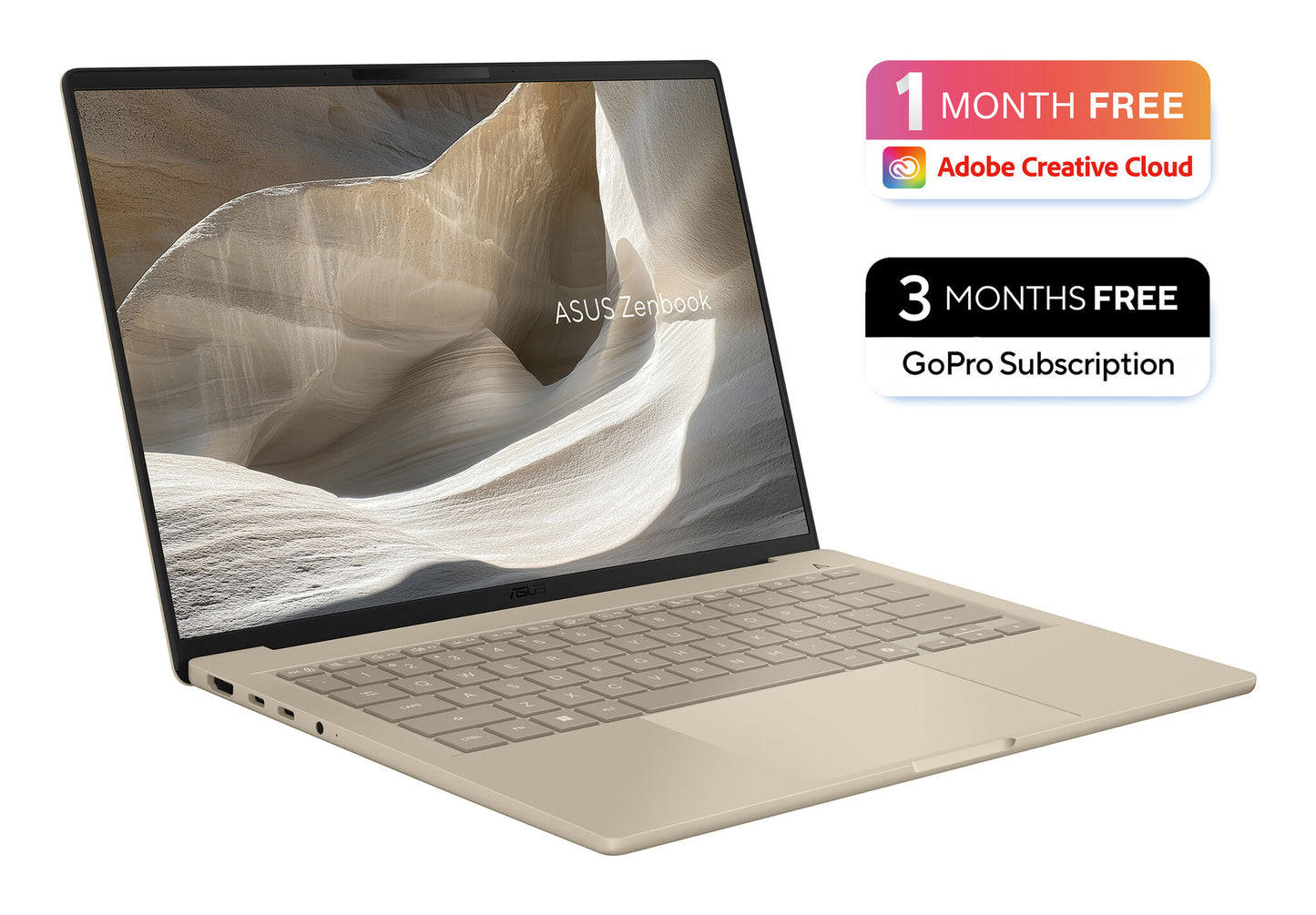 ASUS Zenbook A14 UX3407NA-QD069W Copilot+ PC Snapdragon X2E-88-100 Laptop 35.6 cm (14") WUXGA 16 GB LPDDR5x-SDRAM 1 TB SSD Wi-Fi 7 (802.11be) Windows 11 Home Beige