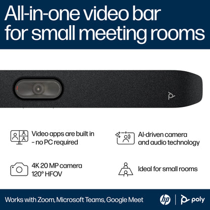 HP Poly Studio X32 All-In-One Video Bar No Power Supply