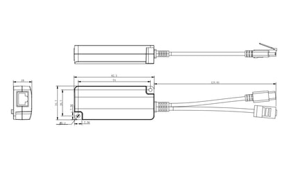 Microconnect MC-POESPLITTER-CW network splitter Power over Ethernet (PoE) White