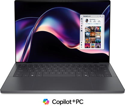 DELL XPS 14 DA14260 Copilot+ PC Intel Core Ultra X7 358H Laptop 35.6 cm (14") Touchscreen 2.8K 32 GB LPDDR5x-SDRAM 1 TB SSD Wi-Fi 7 (802.11be) Windows 11 Pro Graphite UK English