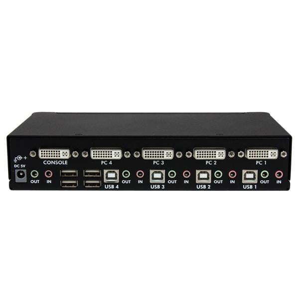 StarTech.com 4 Port High Resolution USB DVI Dual Link KVM Switch with Audio