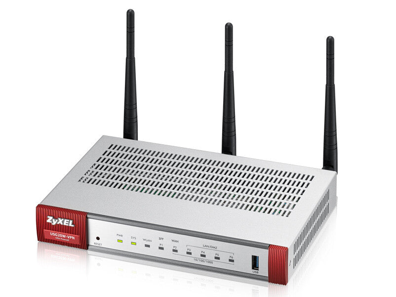 Zyxel USG20W-VPN-EU0101F wireless router Gigabit Ethernet Dual-band (2.4 GHz / 5 GHz) Grey, Red