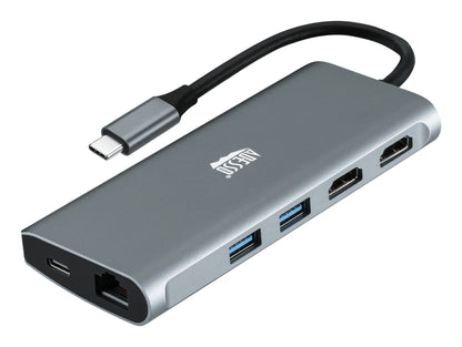 Adesso AUH-4040 laptop dock/port replicator Wired USB 3.2 Gen 1 (3.1 Gen 1) Type-C Grey