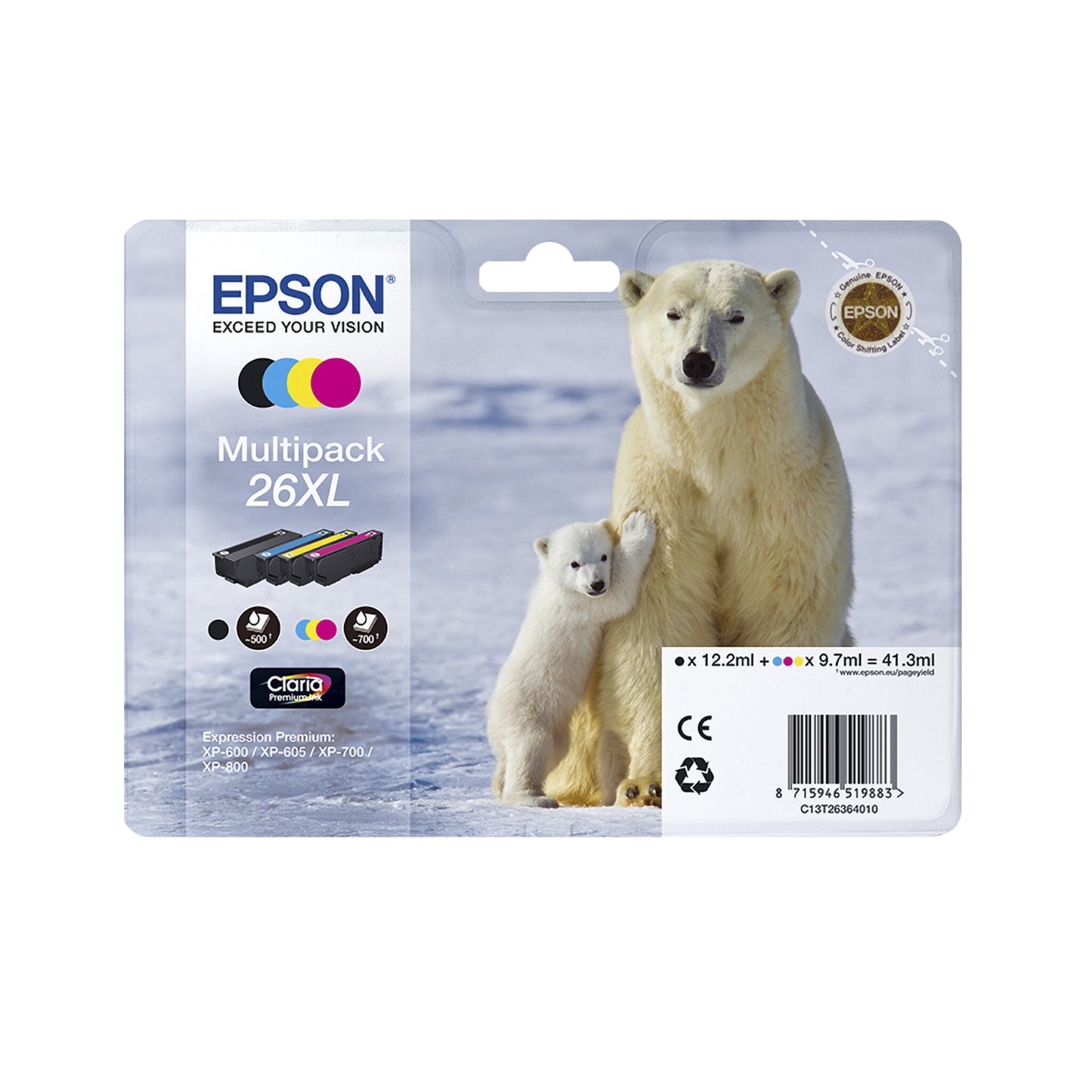 Epson Polar bear 26 Claria Premium Single Black Ink