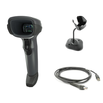 Zebra 1D/2D/OCR, 340 mA, IP52, Array Imager, Black, USB cable kit with Stand