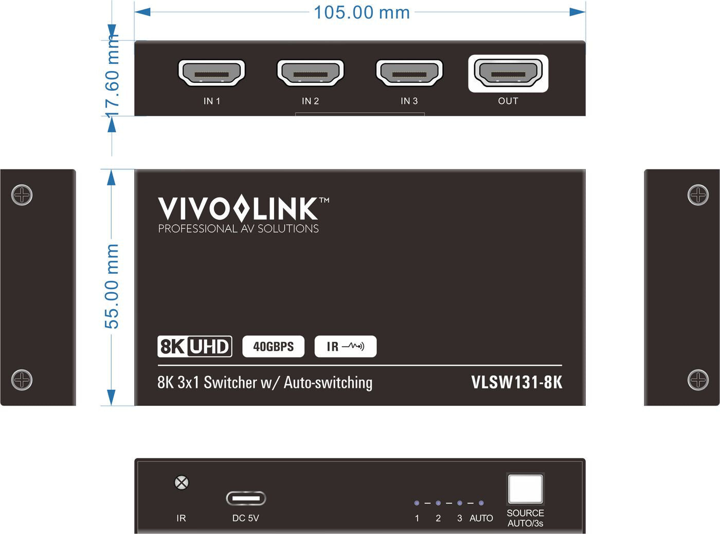 Vivolink VLSW131-8K video switch HDMI