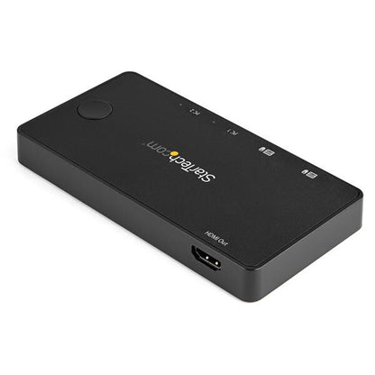 StarTech.com 2 Port USB C KVM Switch - 4K 60Hz HDMI - Compact Dual Port UHD USB Type C Desktop Mini KVM Switch with USB C Cables - Bus Powered - MacBook iPad Pro ThinkPad IdeaPad EliteBook