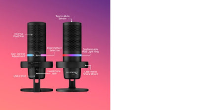 HyperX DuoCast - USB Microphone (Black) - RGB Lighting