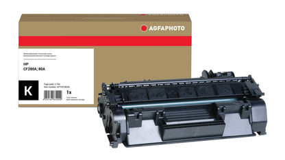 AgfaPhoto Compatible Toner Cartridge, Black, Replacement for HP CF280A, 80A, 2700 Pages