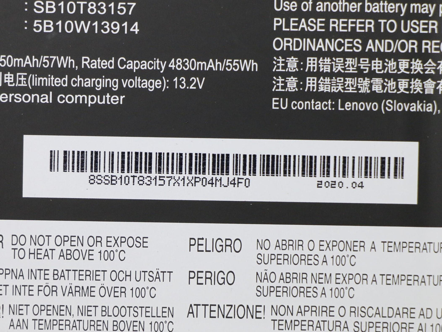 Lenovo 5B10W13914 laptop spare part Battery