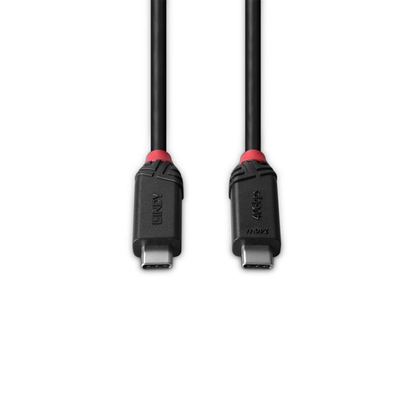 Lindy 2m USB4 240W Type C Cable, Black Line