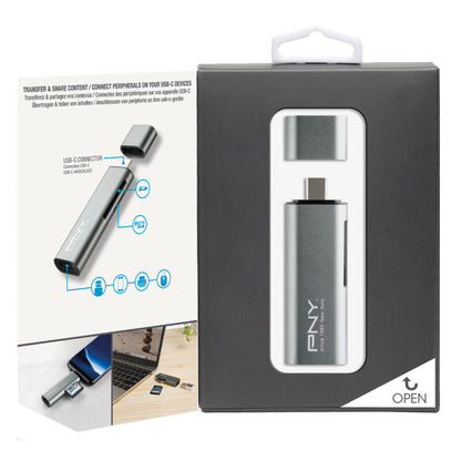 PNY R-TC-UA-3N1E01-RB card reader USB 3.2 Gen 1 (3.1 Gen 1) Type-C Metallic