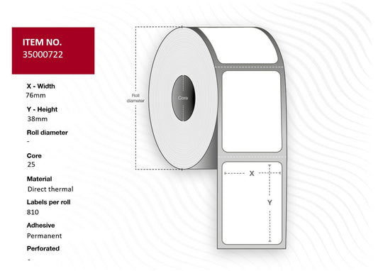 Capture 35000722-24ROLLS printer label White