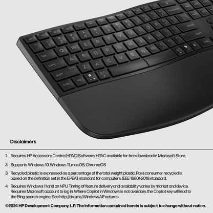 HP 685 Comfort Dual-Mode Keyboard, QWERTY