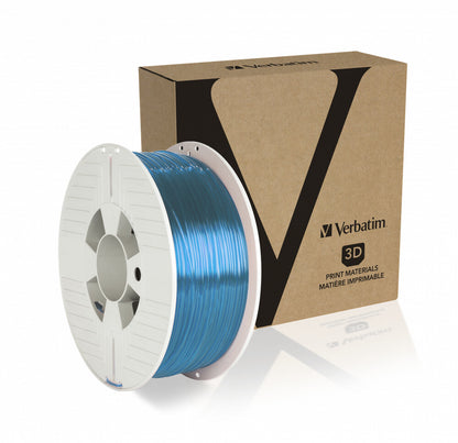 Verbatim 55056 3D printing material Polyethylene Terephthalate Glycol (PETG) Blue, Transparent 1 kg
