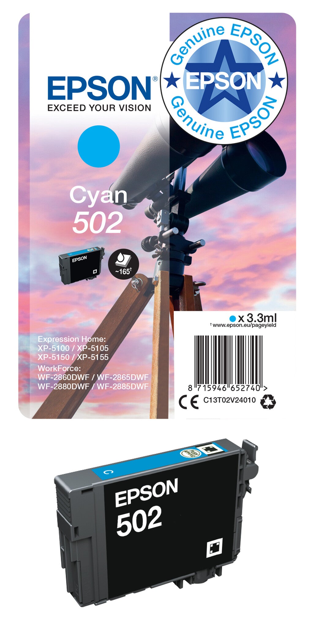 Epson Singlepack Black 502XL Ink