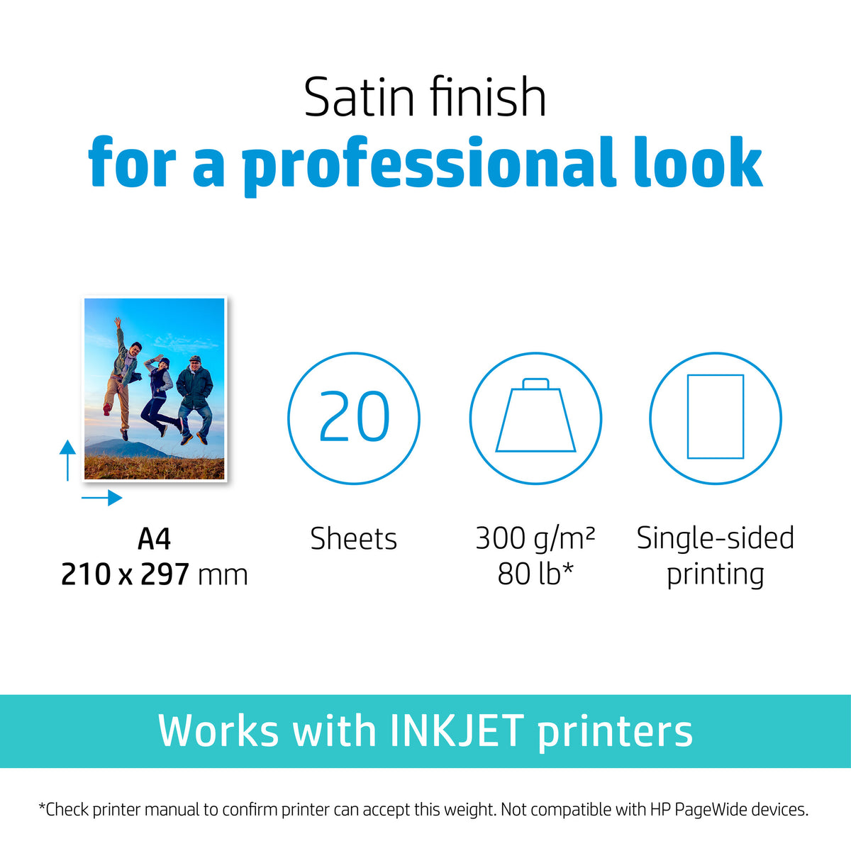 HP Premium Plus Photo Paper Satin 300 g/m2 A4 (210 x 297 mm) 20 sheets