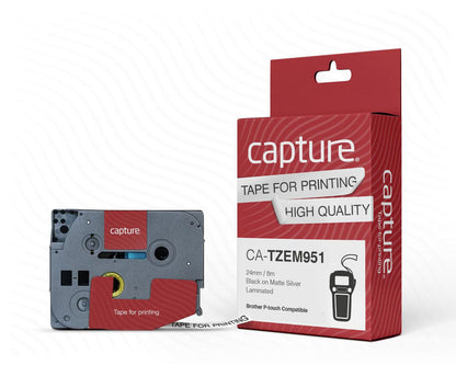 Capture CA-TZEM951 label-making tape Black on silver