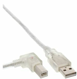 Microconnect USBAB5ANGLED-L USB cable 5 m USB 2.0 USB A USB B White