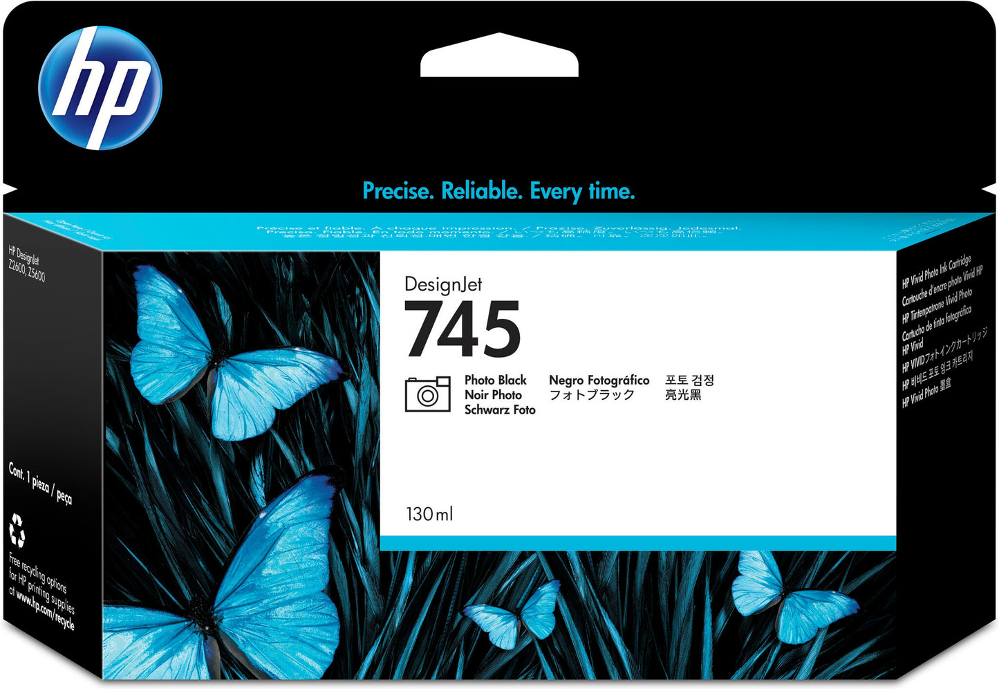 HP 745 130-ml DesignJet Photo Black Ink Cartridge