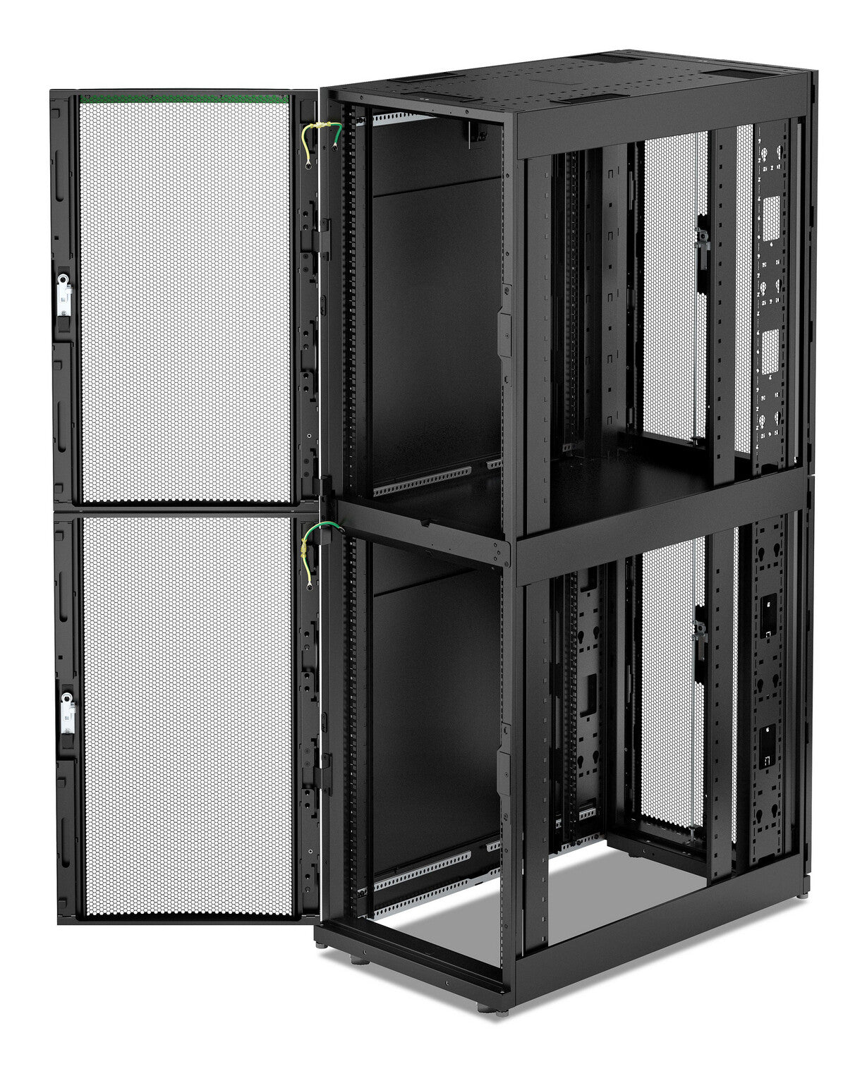 APC NetShelter SX, Server Rack Enclosure, Colocation, 2 x 20U, 600W x 1070D mm, with Sides, Black