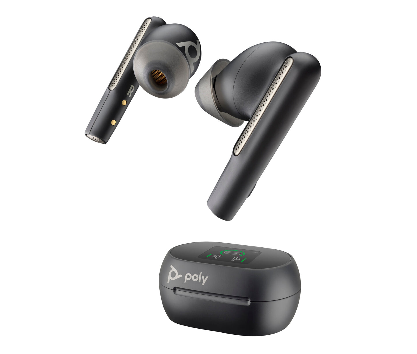 HP Poly Voyager Free 60+M UC Carbon Black Earbuds +BT700 USB-C Adapter +Touchscreen Charge Case
