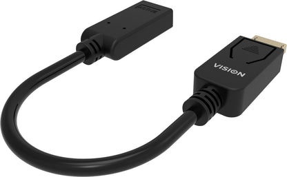 Vision TC-DPHDMI/BL video cable adapter HDMI Type A (Standard) DisplayPort Black