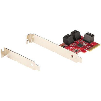 StarTech.com SATA PCIe Card - 6 Port PCIe SATA Expansion Card - 6Gbps - Low/Full Profile - Stacked SATA Connectors - ASM1166 Non-Raid - PCI Express to SATA Converter - TAA
