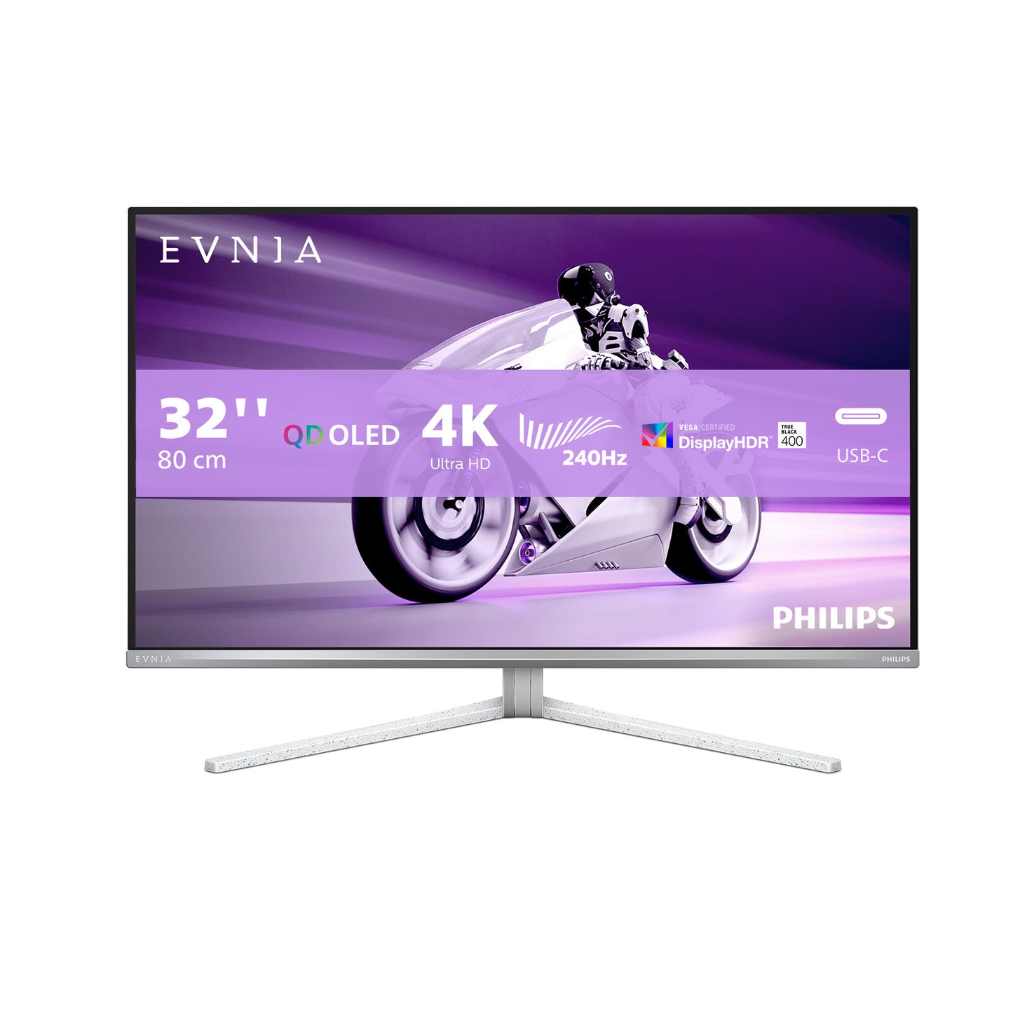 Philips Evnia 8000 32M2N8900/00 computer monitor 80 cm (31.5") 3840 x 2160 pixels 4K Ultra HD QD-OLED White