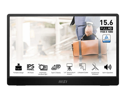 MSI PRO MP161DE E2 computer monitor 39.6 cm (15.6") 1920 x 1080 pixels Full HD LED Black