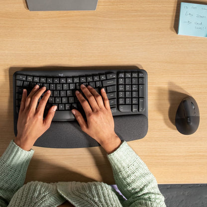 Logitech Wave Keys and Lift Combo keyboard Mouse included Universal Bluetooth QWERTZ German Graphite