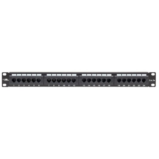 Lanview PATCHPANEL 1U CAT5e UNSHIELDED 24 PORTS - BLACK - KRON