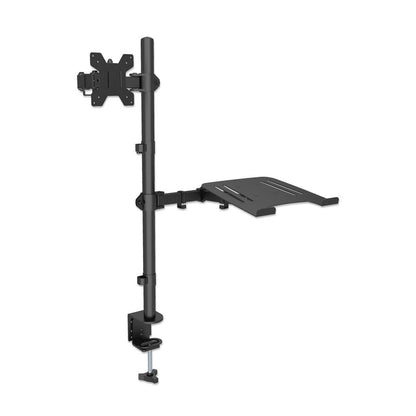 Manhattan Desk Mount for Monitors & Laptop Combo (Full Motion), For screens: 10-27", Laptop up to 17", Clamp Assembly, VESA compatibility: 75x75 and 100x100mm - check the dimensions of the four mounting holes on back of screen to ensure it fits, Max 8kg,