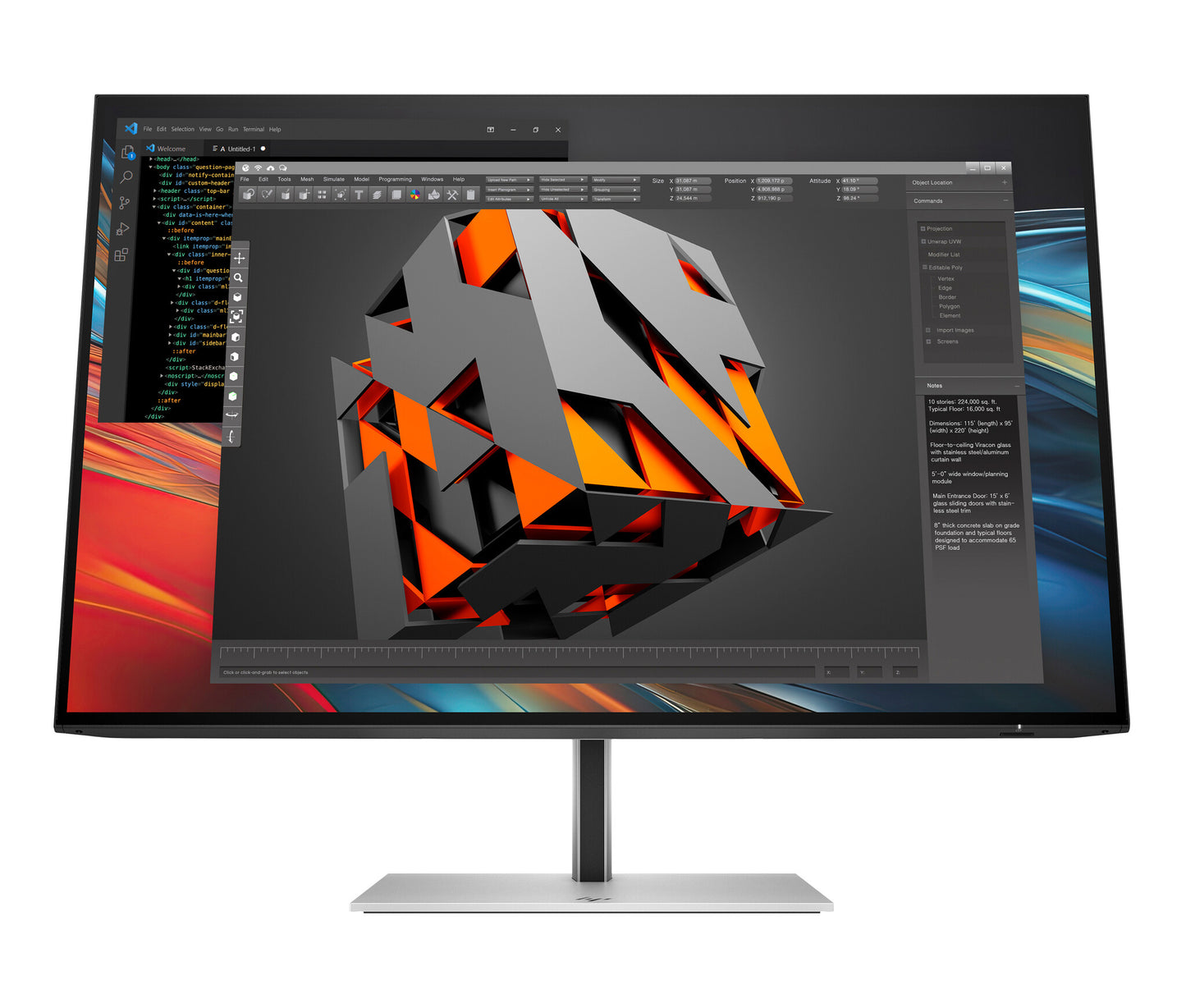 HP Series 7 Pro 24 inch WUXGA Monitor - 724pn PVC Free