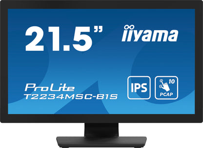 iiyama ProLite T2234MSC-B1S computer monitor 54.6 cm (21.5") 1920 x 1080 pixels Full HD Touchscreen Black