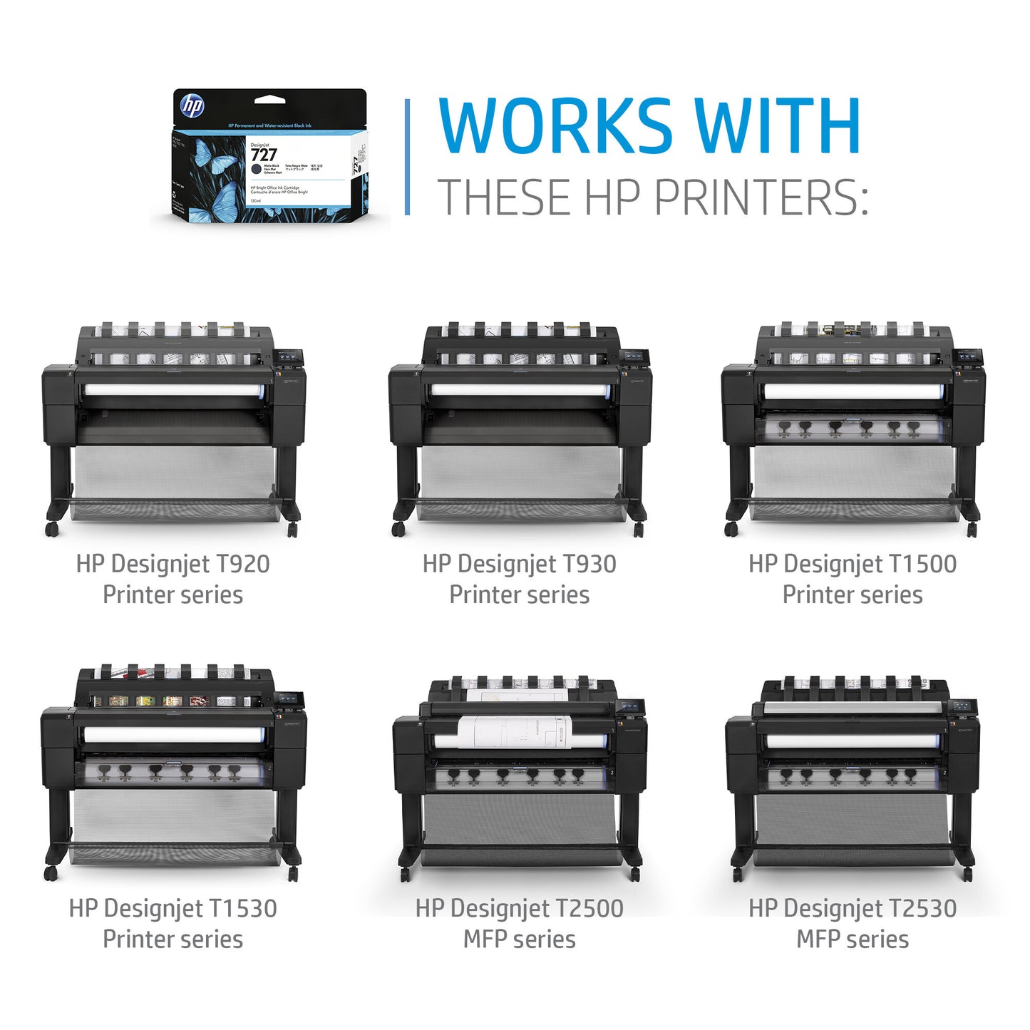 HP 727 300-ml Gray DesignJet Ink Cartridge