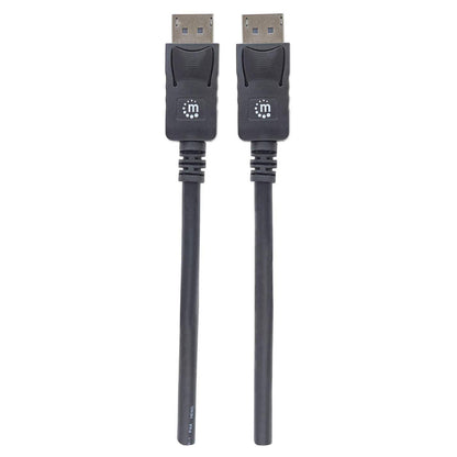 Manhattan DisplayPort 1.2 Cable, 4K@60hz, 1m, Male to Male, Equivalent to DISPL1M, With Latches, Fully Shielded, Black, Lifetime Warranty, Polybag