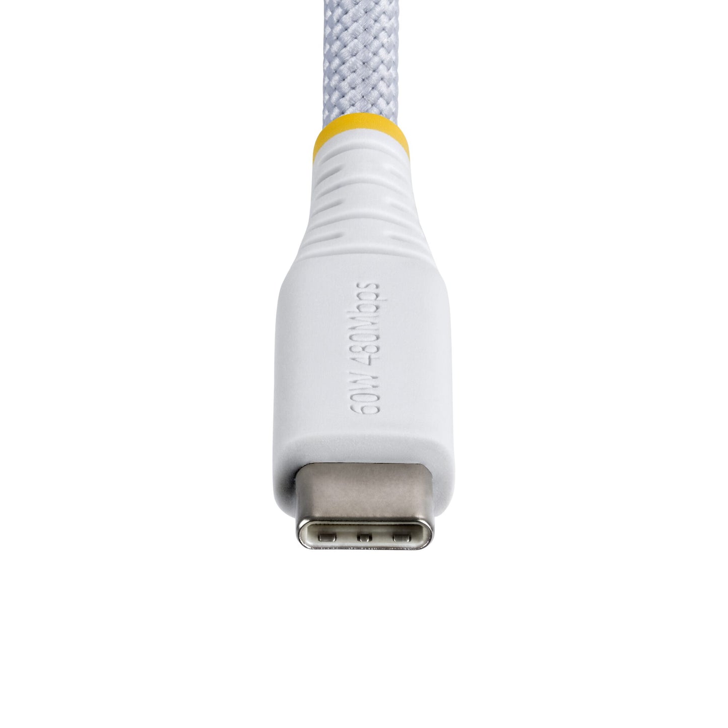 StarTech.com 1m (3ft) White USB-C Charging Cable, 60W (3A) PD, Dual-Layer Braided Nylon/TPE Jacket, Rugged USB C Charging Cord, USB 2.0 Laptop Charger Cable