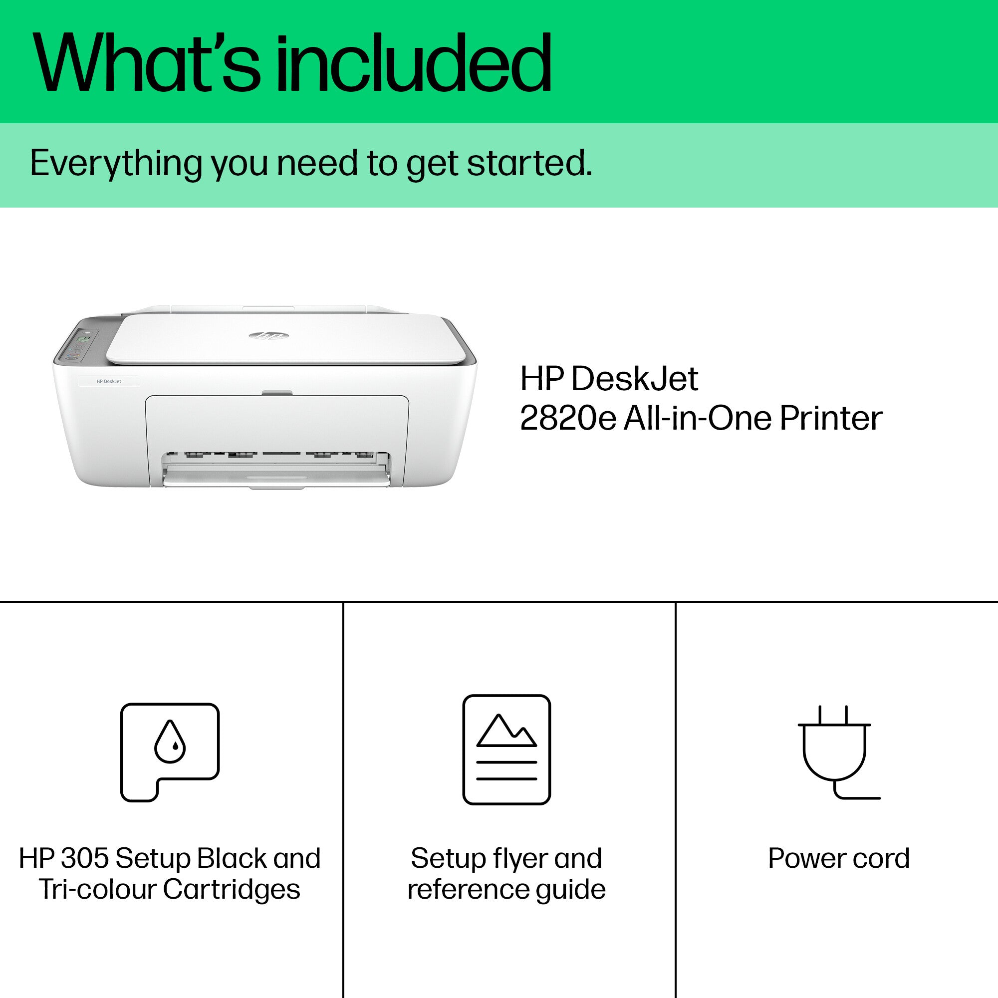 HP DeskJet 2820e Wireless All-in-One Color Printer, Instant Ink; Copier, Scanner
