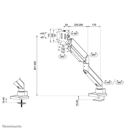Neomounts desk monitor arm for curved ultra-wide screens