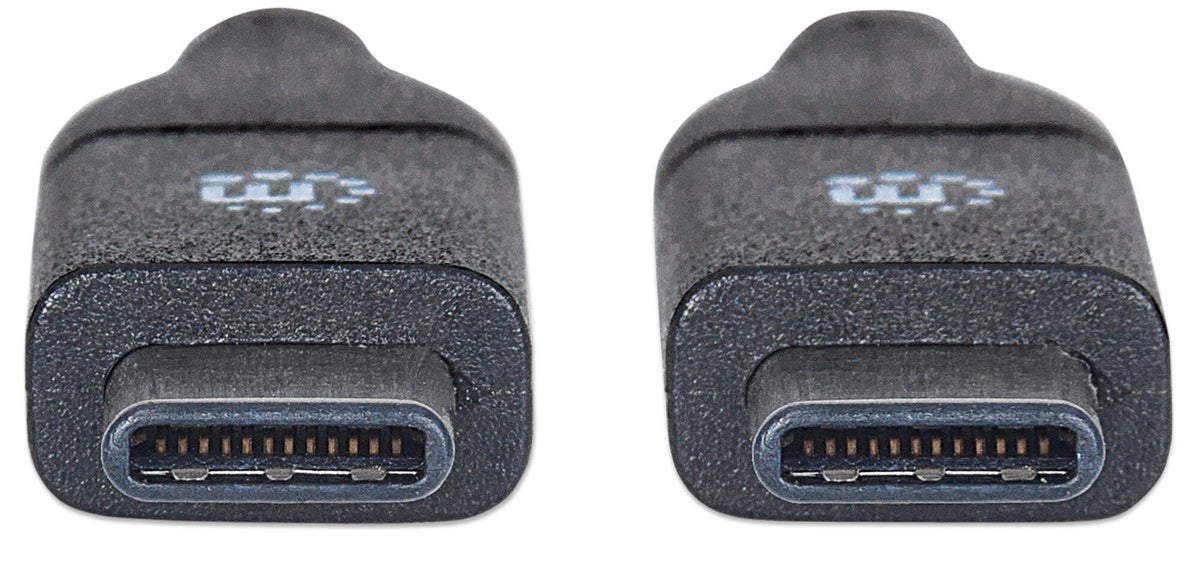 Manhattan USB-C to USB-C Cable, 1m, USB 3.2 Gen 2 (formerly USB 3.1 Gen 2), 10 Gbps, 3A Fast Charging, SuperSpeed+ USB, Black, Lifetime Warranty, Equivalent to USB31CC1M