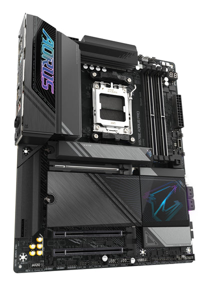 GIGABYTE X870E AORUS PRO Motherboard - Supports AMD Ryzen 9000 CPUs, 16+2+2 Phases Digital VRM, up to 8000MHz DDR5 (OC), 3xPCIe 5.0 + 1xPCIe 4.0,Wi-Fi 7, 2.5GbE LAN, USB 4