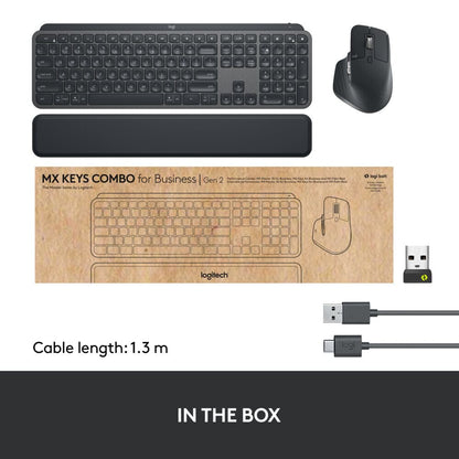 Logitech MX Keys Combo For Business Gen 2 keyboard Mouse included Office RF Wireless + Bluetooth QWERTY UK International Graphite