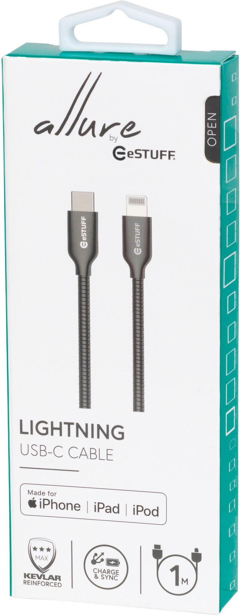 eSTUFF ES602160 lightning cable 1 m Stainless steel